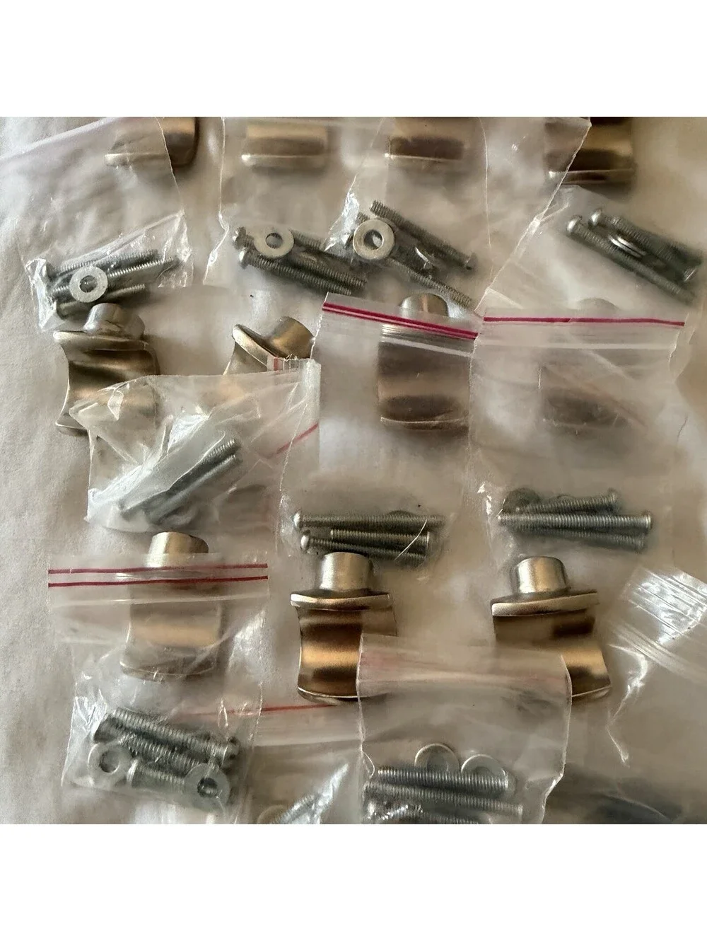 16 RH Antique Brass Finger Pulls - 11x1” 5x0.75” Edge Handles w/Screws, India